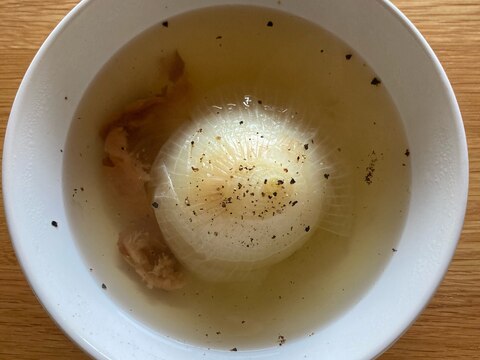 新玉ネギと梅のシンプルな和風スープ